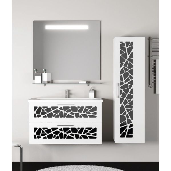 Мебель для ванной комнаты АТЛАНТА 80 бел/черн.